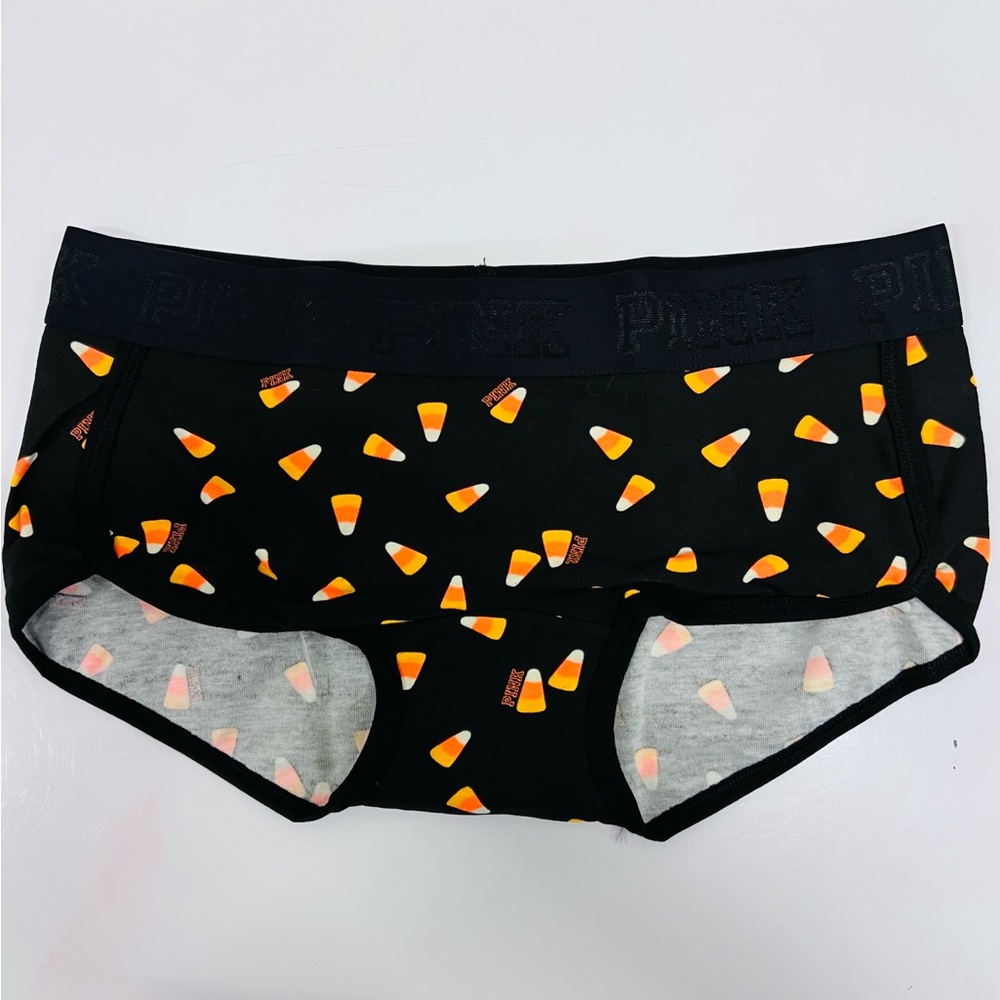 PINK Victoria’s Secret Black Candy Corn Panties
